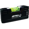 Metrica Mini Livella a Bolla Magnetica, 10 cm, Alluminio Profilato, Nera, con Fiala Acrilica Resistente agli Urti, Tappi in Gomma