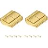 METALLIXITY Blocco Chiusura Gancio (31mm x 24mm) 2pz, Zinco Lega Cerniera Chiusure - per Armadi Scatole Valigie, Dorato