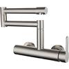 PHNOITPQ Rubinetto da cucina riempitivo for pentole, rubinetto for lavello pieghevole a parete in acciaio inossidabile Braccio oscillante a doppio snodo estensibile, maniglia singola 2 fori Rubinetto commercia