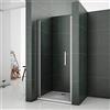 AICA ITALY Aica 76x185cm Porta doccia per nicchia porta apertura a battente verso esterno vetro temperato trasparente anticalcare, 6mm Easyclean ESG Sicherheitsglas