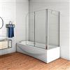 GENERIC 90x140cm Parete Doccia Sopravasca Angolare 2 Ante Pieghevoli con Parete Laterale 70cm Vetro Temperato 6 mm Trasparente Anticalcare Cromato Lucido