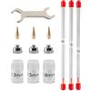 Milageto 11Pcs 0.3mm 0.5mm 0.8mm ugelli aerografo Forniture Mini chiave professionale con strumento di pulizia Ricambi aerografo per parti di ricambio