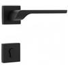 Brackle Maniglia MIREA, Maniglia per Porta Interna in Design Moderno, Set di 2, con Rosetta Quadrata e Bocchetta (Nera)