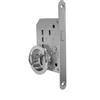 DACAN PROTECTION Kit Tondo con Serratura e Chiave per Porte Scorrevoli - Zama, Foro Ø48mm, Maniglia con Serratura, 2 Vaschette + Ditale di Trascinamento - Design Moderno, Sicuro e Facile da Installare (cromo lucido)