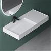 Mai & Mai Lavabo Bagno Sospeso 100×46×12cm Lavandino Bagno Lavabo da Minerale Fuso Colossum630, Bianco Opaco