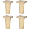 JIAOLUN123 4 Gambe Mobili a Cono Dritto in Legno Massello Piedini per Mobili in Rovere Cabinet Piedi del Divano Tavolo Letto Armadio Guardaroba,Con Pallet in Legno(13.5cm)