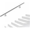 LZQ 160 cm, corrimano in acciaio inox, ringhiera per scale, parapetti, balconi, interni ed esterni, con supporto da parete