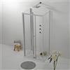 Auria Box Doccia 3 Lati 70x90x70 cm x h190 - Cabina Doccia Pieghevole con Apertura a Libro, Vetro Temperato 6 mm, Profilo Cromato e Chiusura Magnetica - Regolabile e Facile da Installare