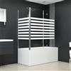 Festnight Cabina da Bagno, Box Vasca Da Bagno, Parete Doccia, Porta Doccia, Parete Vasca Da Bagno, 120x68x130 cm in Vetro Temperato a Righe