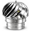 SUNIFY Comignolo Girevole Acciaio Inox - Aspiratore Eolico Antifumo per Camino e Canna Fumaria, Migliora il Tiraggio del Camino, Cappello Camino Rotante Antivento per Stufa e Ventilazione - Ø80 mm