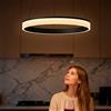 doporro Lampada a Sospensione LED 20W Dimmerabile Rotonda Ø40 cm Nero Opaco Regolabile con Telecomando per Soggiorno, Sala da Pranzo, Camera da Letto Luvina02