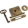 Todikaper Serratura vintage per cassetti, in ottone anticato, con chiave, per la sicurezza dei mobili di casa e ufficio (bronzo)