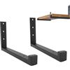 tow000ack 2 Pz Staffe per Mensole a Parete in Metallo Supporti per Mensole Pesanti,Reggimensola Ferro,Staffa per Mensola Galleggianti per Libri,Mensola della Cucina,con Viti,Nero (20cm x15cm)