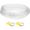 PATIKIL 1Pz Tubo PVC Plastica, 25mm x 30mm x 5 m Tubo Flessibile Trasparente in Vinile con Fascette Stringitubo, Tubi Silicone Gomma Morbido per Acquari Industriali Multiuso in Vinile