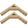 LLPEIJIE026 2X Staffa per Mensola in Legno Massello,Flottante Staffa per Mensole,Decorativo staffe di Supporto da Parete,Reggimensola Naturale Liscia Sicura,Carichi 30 kg,con Viti(Wood color180x180mm)