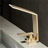 ZYCDP Rubinetto Bagno lavabo Cascata Miscelatore Monocomando per Lavabo Rubinetto Bagno Lavabo con Acqua Calda e Fredda, Oro Spazzolato