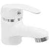 HHEMSTD Rubinetto da bagno per lavabo, miscelatore a leva per lavabo, erogatore corto, 45 mm, con tubi bianchi