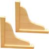XIAODANKE 2 Pezzi Staffe per Mensole in Legno Massello Reggimensole in Legno Montaggio a Parete Supporti Decorativi ad Angolo Retto Flottanti, con Accessori, Colore Legno (350mm/13.8in)