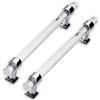 zhijiaqian456 2 pcs Maniglie per Porta della Cucina,Maniglie per armadi in Acrilico Trasparente,Maniglia per Mobile Maniglia a T Cassetto per mobili Tira Manopole ?per Armadio (160mm)