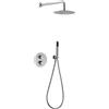MICE COLLECTION IMEX - Set doccia incasso parete 2 vie con spruzzatore o manico - Rubinetti da incasso con controllo temperatura Serie Mosca materiale acciaio S316 adatto interno/esterno - Termostatico GTK034