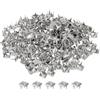 QUARKZMAN 80pz Rivetti a Piramide Quadrata, 4mm Chiodi a Quattro Punte, Borchie in Rame Stile Punk Rock per Abbigliamento Borsa Pelle Scarpe (Argento)