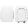HYDRO HOME Tavoletta Wc Compatibile con Italica Italo Duo Richard Ginori, Pozzi Ginori, Copriwater In Legno Rivestito Con 2 mm Di Resina,Tavoletta Wc Con Cerniere Fissaggio Dal Basso MADE IN ITALY