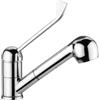Schläfer 500154014 - Rubinetto per Lavello leva lunga con Doccetta Estraibile due Getti Cromo, Miscelatore Cucina leva clinica con Comando a Gomito, Beccuccio Girevole a 360°, Connettori G 3/8 Pollici