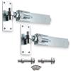 Infinity Decor Coppia di cerniere regolabili con gancio e fascetta zincate, resistenti, ideali per cancelli in legno, porte del garage, cancello da giardino (25,4 cm)