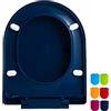 YHMT Sedile WC Copriwater Universale a Chiusura Rallentata,Copri WC in Polipropilene di Colorata Spesso,Coperchio Water a Sgancio Rapido Del Bagno (Color : Navy Blue)