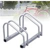 Gimisgu Portabici per 2 biciclette, 35 - 55 mm di larghezza, parker a parete come supporto singolo, per montaggio a parete, per mountain bike, HBT 26 x 41 x 32 cm, colore argento