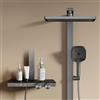 EMKE Colonna Doccia Termostatica,Antracite Opaco, Flusso Regolabile, Doccia Pioggia 36x24 cm, Doccia a Mano con 4 Getti, Include Barra Doccia e Tubo, Sistema Doccia Termostatico