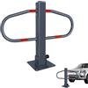 Froadp 73x51cm Barriere di Parcheggio Pieghevoli Dissuasore Aiuto in Acciaio Barriera per Posteggio Mobili con Chiave e Strisce Riflettenti Robusto Set di Paletti Posteggio Auto Ribaltabile (1 pezzo)