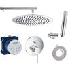 Vanvilla Grohe - Sistema doccia con miscelatore monocomando Essence e vanvilla a pioggia con rubinetto e soffione rotondo, set doccia G05, lucido