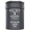 WO-WE Vernice ad acqua per legno pittura mobili smalto tinta colorata porte armadi W420 - Grigio argento 2,5L
