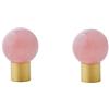 SANCHAKOU Set Maniglie Per Porte 2 Pezzi 1 18 * 1 57 Pollici Armadio Con Cassettiera In Cristallo A Foro Singolo Maniglia In Ottone Base In Rame Cristallo Rosa