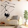 WYFCL Adesivi Murali Decalcomanie Murali Carta Da Parati Sci Decalcomania Da Muro Sciatore Seggiovia Montagna Sport Invernali Sci Alpino Segno Home Camera Da Letto Decor Murale 54X42Cm