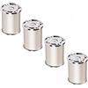 SOTECH set di 4 piedini per mobili RADO (altezza 70 mm, Ø 50 mm, alluminio/cromo lucido) piedini per vetrine regolabili in altezza