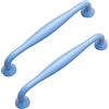 DSWZLQDXB 2 Pezzi Manopole Colorato per armadietto decorativa Tiretti per cameretta dei bambini Pomelli per Armadi in Lega di alluminio maniglia per Cassetto maniglione per cucina (Hole distance 128mm,Blue)