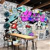 XLMING Carta Da Parati Murale Moda Alla Moda Trendy Street Art Graffiti Muro Sfondo Muro Carta Da Parati Ristorante D 3D Murale Carta da parati fotomurali poster murale Soggiorno camera letto-200cm×140cm
