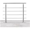 Tubiaz Corrimano in acciaio inox, ringhiera per scale con 4 barre trasversali, ringhiera d'ingresso per balcone, scale interne ed esterne (120 cm)