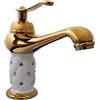 vet italy Vetrineinrete® Rubinetto per lavabo con brillantini miscelatore bagno monoforo oro (Basso) N7