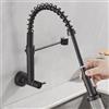 ZPSPZ Rubinetto da Parete Solo Acqua Fredda Rubinetto da Cucina a Molla Girevole Ottone Rubinetto Lavello Cucina a Muro-Nero