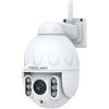 FOSCAM Telecamera IP Wi-FI PTZ da esterno 4MP con zoom ottico x4 - SD4, colore: Bianco