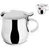 Habi INOXPRAN - Caffettiera a Servire in Acciaio Inossidabile, Capienza 450 ml, Dotata di Coperchio, Design Classico e Moderno, Ideale per la preparazione di Bevande Calde, Dimensioni 12x9x9