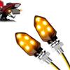 LOPHE Indicatore Moto, 2Pcs Indicatori di Direzione per Moto Ambra Lampeggiante, 12V LED Indicatori, Impermeabile