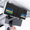 Linkstyle Estensore Parasole Auto, Visiera Parasole Auto Polarizzata con Porta Carte in Pelle, Antiriflesso UV per Conducente e Passeggero