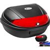 tectake® Bauletto Moto, Bauletto Scooter, Top Case Universale, Valigia Posteriore 48 Litri, Per 2 Caschi, Con Serratura, Catarifrangente, Per Scooter, Moto, Quad, ATV