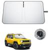 BIBIBO Compatibile con Jeep Renegade BU 2015-2024 2025 protezione solare, protezione dai raggi UV, parasole per auto, tessuto antipiega, interno parasole, accessori per parabrezza