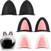APOMOONS 6 Pezzi Orecchie per Casco Moto Accessori Casco Moto, Accessoires Décoratifs pour Casque de Motoe (Rose, Noir, Blanc)