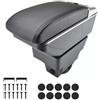 Generic Bracciolo in pelle PU nera scorrevole a doppio strato con vano portaoggetti centrale adatto per Vauxhall Astra J MK6 09-15